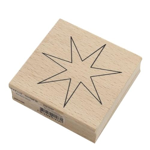 Artoz Stempel – Holzstempel – „Stern 7 Zacken“ – 60 x 60 mm – Motivstempel zum Kartenbasteln für Weihnachten, Einladungen, Grüße von ARTOZ
