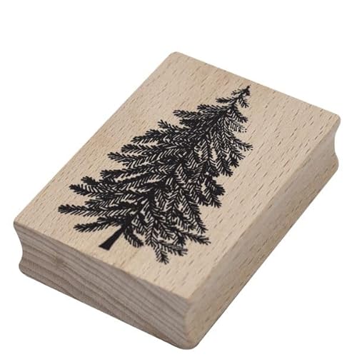 Artoz Stempel – Holzstempel – „Tanne“ – 70 x 50 mm – Motivstempel zum Kartenbasteln für Weihnachten, Einladungen, Grüße von ARTOZ
