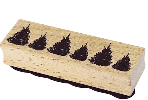 Artoz Stempel – Holzstempel – „Tannen“ – 90 x 30 mm – Motivstempel zum Kartenbasteln für Weihnachten, Einladungen, Grüße von ARTOZ