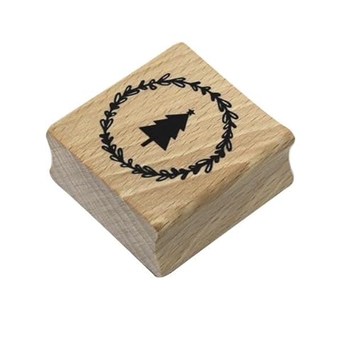 Artoz Stempel – Holzstempel – „Tannenbaum“ – 40 x 40 mm – Motivstempel zum Kartenbasteln für Weihnachten, Einladungen, Grüße von ARTOZ
