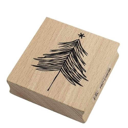 Artoz Stempel – Holzstempel – „Tannenbaum modern“ – 60 x 60 mm – Motivstempel zum Kartenbasteln für Weihnachten, Einladungen, Grüße von ARTOZ