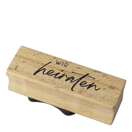 Artoz Stempel – Holzstempel – „Wir heiraten“ – 20 x 60 mm – Motivstempel zum Kartenbasteln für Einladungen zur Hochzeit oder Save the Date-Karten Artoz Stempel – Holzstempel – „Wir heiraten“ – 20 x 60 mm – Motivstempel zum Kartenbasteln für Einladungen zur Hochzeit oder Save the Date-Karten von ARTOZ