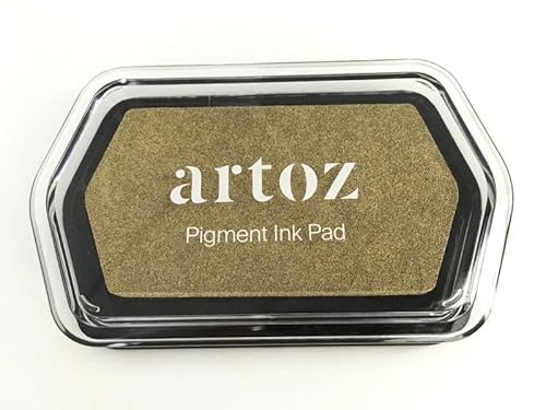 Artoz Stempelkissen in Gold Metallic – 110 x 68 x 18 mm – metallische Stempelkissen-Farbe zum Stempeln auf Papier, Karten für Einladungen, Grüße oder zur Hochzeit von ARTOZ