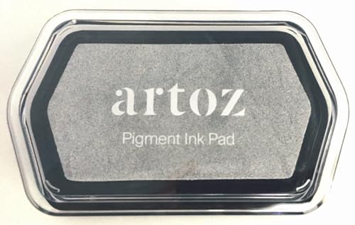 Artoz Stempelkissen in Silber Metallic – 110 x 68 x 18 mm – metallische Stempelkissen-Farbe zum Stempeln auf Papier, Karten für Einladungen, Grüße oder zur Hochzeit Artoz Stempelkissen in Silber Metallic – 110 x 68 x 18 mm – metallische Stempelkissen-Farbe zum Stempeln auf Papier, Karten für Einladungen, Grüße oder zur Hochzeit von ARTOZ