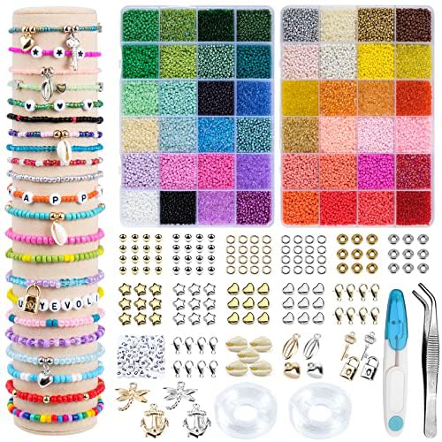 ARTREE 40000 Stück Farben Bunte Perlen,2mm Bunte Glasperln Set,mit 300 Perlen Buchstaben,Perlen zum Auffädeln für Schmuckperlen Armbänder Schmuckherstellung… ARTREE 40000 Stück Farben Bunte Perlen,2mm Bunte Glasperln Set,mit 300 Perlen Buchstaben,Perlen zum Auffädeln für Schmuckperlen Armbänder Schmuckherstellung… von ARTREE