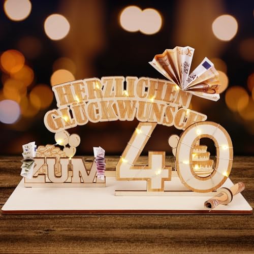 ARTREE Geldgeschenke Geburtstag Holz 40 Geburtstagszahlen Holz Schild Gästebuch Geburtstag Jubiläum 40 Geburtstag Dekoration als Personalisierbares Geschenk, Geschenke zum 40 Geburtstag Mann Frau ARTREE Geldgeschenke Geburtstag Holz 40 Geburtstagszahlen Holz Schild Gästebuch Geburtstag Jubiläum 40 Geburtstag Dekoration als Personalisierbares Geschenk, Geschenke zum 40 Geburtstag Mann Frau von ARTREE