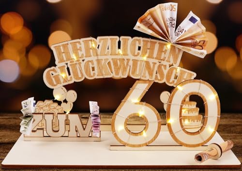 ARTREE Geldgeschenke Geburtstag Holz 60 Geburtstagszahlen Holz Schild Gästebuch Geburtstag Jubiläum 60 Geburtstag Dekoration als Personalisierbares Geschenk, Geschenke zum 60 Geburtstag Mann Frau ARTREE Geldgeschenke Geburtstag Holz 60 Geburtstagszahlen Holz Schild Gästebuch Geburtstag Jubiläum 60 Geburtstag Dekoration als Personalisierbares Geschenk, Geschenke zum 60 Geburtstag Mann Frau von ARTREE
