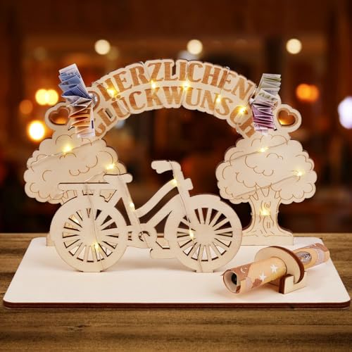 ARTREE Geldgeschenke Geburtstag Holz Fahrrad Geschenk, Fahrrad Deko Geschenke aus Holz Kreatives Fahrrad Geldgeschenk Geburtstag für Radfahrer, Freunde, Familie ARTREE Geldgeschenke Geburtstag Holz Fahrrad Geschenk, Fahrrad Deko Geschenke aus Holz Kreatives Fahrrad Geldgeschenk Geburtstag für Radfahrer, Freunde, Familie von ARTREE