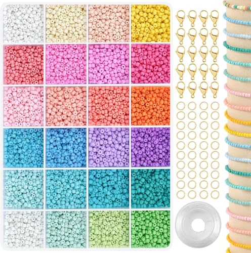 Perlen für Armbänder, 3mm Perlen, 8000 Stück Kleine DIY Perlen Kit, Geeignet für Weihnachten, Auffädeln von Perlen, Geeignet für Armbänder, Halsketten und Ringe Perlen für Armbänder, 3mm Perlen, 8000 Stück Kleine DIY Perlen Kit, Geeignet für Weihnachten, Auffädeln von Perlen, Geeignet für Armbänder, Halsketten und Ringe von ARTREE