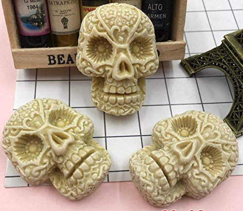 - 5 x Gravur Skelett Totenkopf Cabochons Flache Rückseite Klebstoff auf Scrapbooking Halloween dp044 (C) von ARTS AND CRAFTS SUPPLIES