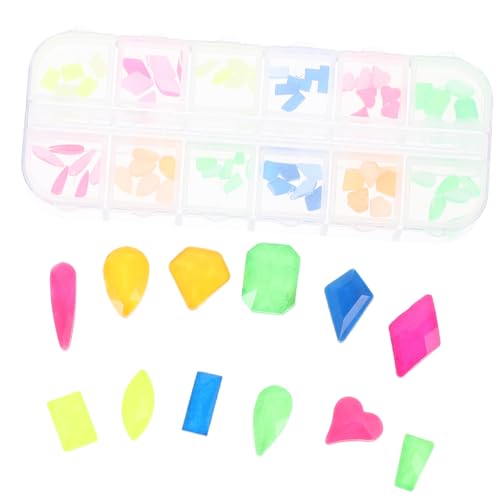 ARTSEWPLY 1 Karton DIY Nagelschmuck Set Flache Ab glas strasssteine Langlebige Metall nail Charms Multifunktional für Nail Art und Bastel dekoration Geeignet für Alltag und Besondere von ARTSEWPLY