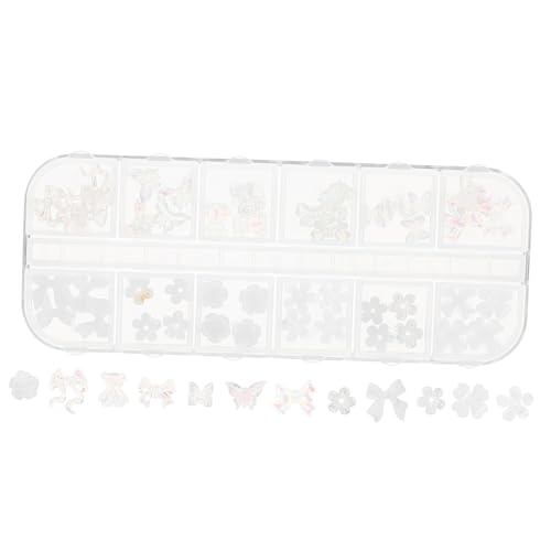 ARTSEWPLY 1 Karton Teiliges Resin Nail Art mit Blumen Schleifenformen Nagelsticker für Natürliche und Künstliche Nägel Kreative Maniküre Zubehör für Damen und DIY Nail Artists von ARTSEWPLY