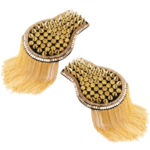 ARTSEWPLY 1 Paar Fashion Epaulet mit Quasten und Nieten Schulterdekoration für Kostüme Handtaschen und Hüte Handgefertigt und für Jede Gelegenheit ARTSEWPLY 1 Paar Fashion Epaulet mit Quasten und Nieten Schulterdekoration für Kostüme Handtaschen und Hüte Handgefertigt und für Jede Gelegenheit von ARTSEWPLY