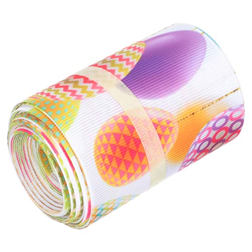 ARTSEWPLY 1 Rolle Easter Themen Geschenkband Polyester Yards Breit DIY Bastelzubehör mit Osterhasen und Eiern für Geschenkverpackungen und Dekorationen zu Ostern von ARTSEWPLY