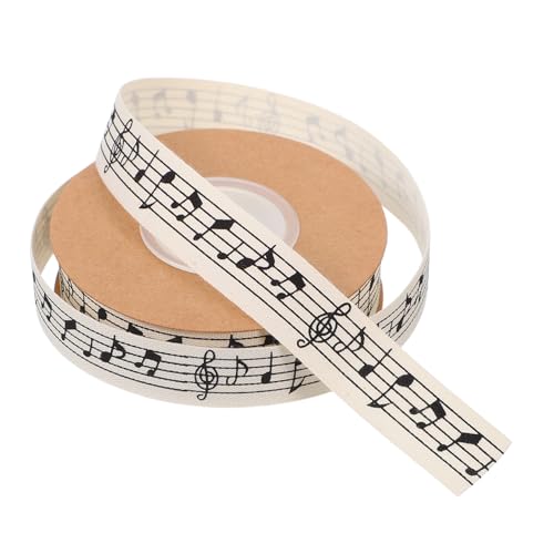 ARTSEWPLY 1 Rolle Musik Baumwollband Dekoratives Ripsband für DIY Projekte Geschenkverpackung und Blumenverpackung für Partys und Bastelarbeiten von ARTSEWPLY