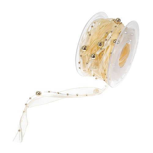 ARTSEWPLY 1 Rolle Perlenverziertes Band kunststoffperlen haar schleife festivalbänder Dekoration thematisiert Perlenkettenband Blumenverpackungsband 60% Polyester und 40% Kunststoff Golden ARTSEWPLY 1 Rolle Perlenverziertes Band kunststoffperlen haar schleife festivalbänder Dekoration thematisiert Perlenkettenband Blumenverpackungsband 60% Polyester und 40% Kunststoff Golden von ARTSEWPLY