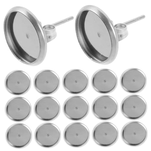 ARTSEWPLY 1 Satz Ohrstecker Rohlinge Teilig Flachrund Fassung Bezel Setting Post Cup Für Diy Schmuckherstellung Leicht Kompakt Vielseitig Elegant 20 Stück von ARTSEWPLY