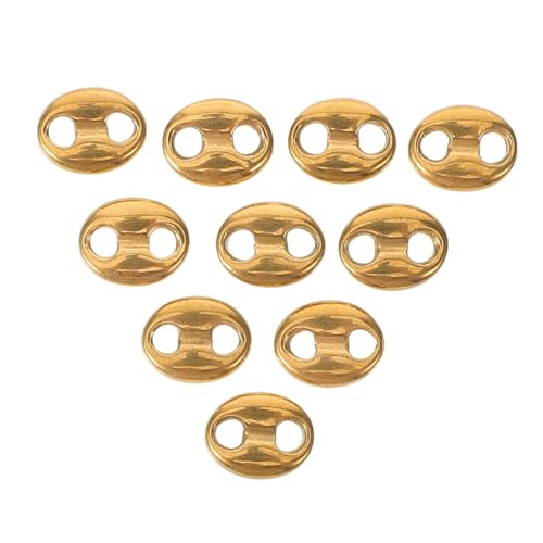 ARTSEWPLY 1 Satz Teiliges Doppel Oval Perlenverbinder Für Armbänder Und Halsketten Diy Schmuckherstellung Rostfrei Langlebig Goldene Farbe Zum Auffädeln Und Basteln 10 Stück von ARTSEWPLY