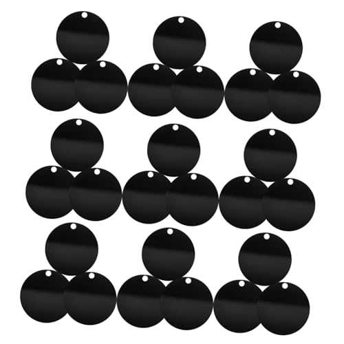 ARTSEWPLY 1 Satz Teiliges Schwarze Doppelseitige Acryl Schlüsselanhänger Blank Kreisscheiben Diy Bastelrohlinge Für Dekoration Und Schmuckherstellung 30 Stück von ARTSEWPLY