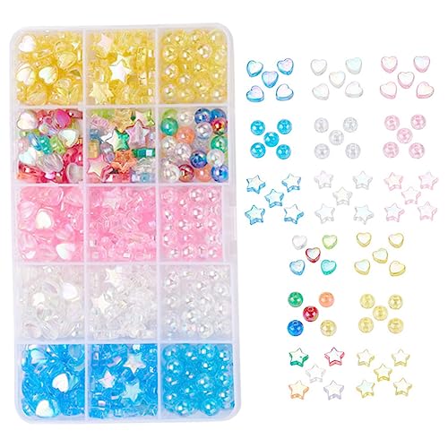 ARTSEWPLY 1 Schachtel Acrylperlen für DIY Schmuckherstellung Bastelperlen Verschiedenen Formen Langlebig und Praktisch für Armbänder und Kreative Dekorationen von ARTSEWPLY