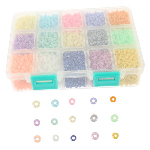 ARTSEWPLY 1 Schachtel Bunte Glasperlen im Glatte Schmuckperlen für DIY Armbänder und Halsketten Sichere Hautfreundliche Perlen zum Basteln und Dekorieren Vielseitig für Schmuckherstellung von ARTSEWPLY