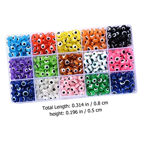 ARTSEWPLY 1 Schachtel Flache Runde Evil Eye Perlen Resin im Fächer DIY Schmuckperlen für Armbänder Bastelperlen mit Glatter Oberfläche Geeignet für Kreative Handarbeiten und Epoxidharz von ARTSEWPLY