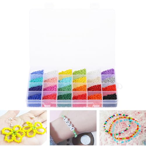 ARTSEWPLY 1 Schachtel Glasperlen für Schmuck DIY Bunte Abstandshalter ca Praktischer Box für Kreative Bastelprojekte und Schmuckherstellung von ARTSEWPLY