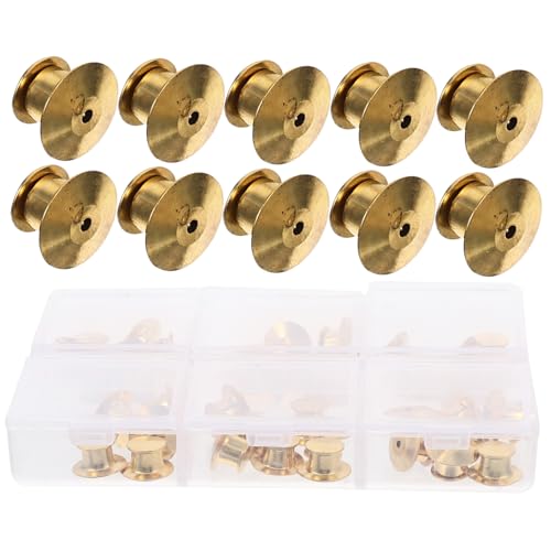 ARTSEWPLY 1 Schachtel Goldene Emaille Anstecknadel Verschlüsse Kompakte Multifunktionale Broschen Reversnadeln Sicherungen Runde Flache Pin clutch für Anstecknadeln Namensschilder und von ARTSEWPLY