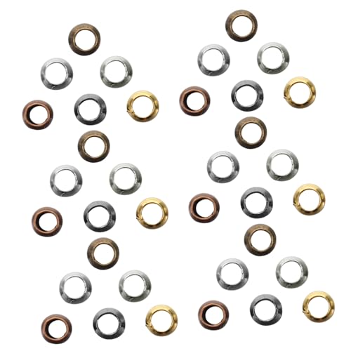 ARTSEWPLY 1 Schachtel Große Loch Spacer Perlen Kupfer Lose Perlen Langlebig Glatt für Schmuckherstellung DIY Armbänder Halsketten Bastelperlen Farben Box für Kreative Handarbeiten von ARTSEWPLY