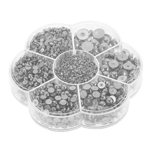 ARTSEWPLY 1 Schachtel Halbperlen zum Kleben für Nägel Silberfarbene DIY Nail Art Perlen Schmuck Bastelperlen Flacher Rückseite Dekorative Halbkugel Perlen Zubehör für Kleidung Haar Schuhe von ARTSEWPLY