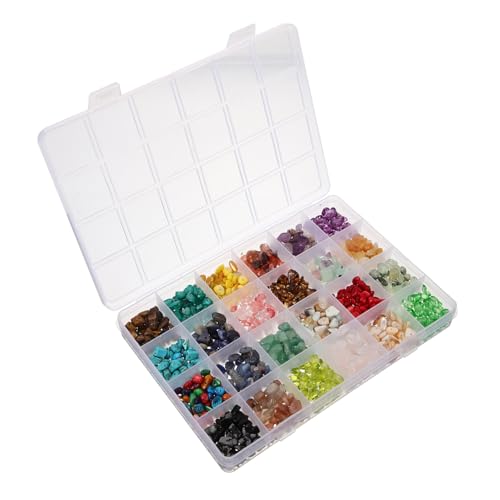 ARTSEWPLY 1 Schachtel Natürliche Steinperlen Fächer DIY Schmuck Spacer Beads mit Unregelmäßigen Kleinen Perlen zum Auffädeln für Armbänder und Ketten Handgefertigte Dekorative Bastelperlen von ARTSEWPLY