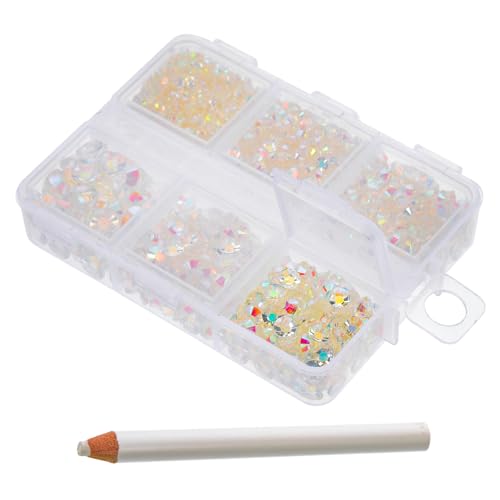 ARTSEWPLY 1 Schachtel Resin Manicure Rhinestones in Fach Box Flache DIY Nail Art Weiß Ab Glitzersteine für Natürliche und Künstliche Nägel Vielseitig für Maniküre und Bastelbedarf ARTSEWPLY 1 Schachtel Resin Manicure Rhinestones in Fach Box Flache DIY Nail Art Weiß Ab Glitzersteine für Natürliche und Künstliche Nägel Vielseitig für Maniküre und Bastelbedarf von ARTSEWPLY