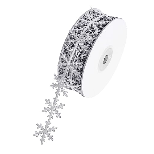 ARTSEWPLY 1 Stück Elegantes Schneeflockenband Geschenkverpackungsband für Weihnachten Hochzeiten und DIY Dekorationen ARTSEWPLY 1 Stück Elegantes Schneeflockenband Geschenkverpackungsband für Weihnachten Hochzeiten und DIY Dekorationen von ARTSEWPLY