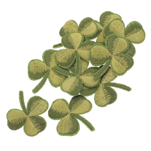 ARTSEWPLY 10 Stück Aufnäher Mit Grüner Blattstickerei Stoff Klein Patch Kleidung Blumen- Kleeblatt Glücklich Dekorativ St. Sticken Blumenapplikation Blatt Bestickter Aufnäher Green Rayon von ARTSEWPLY