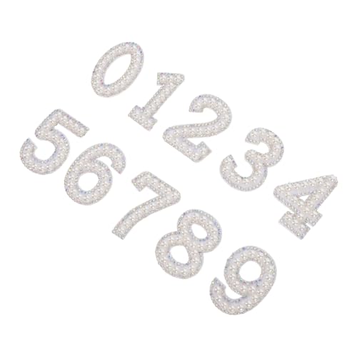 ARTSEWPLY 10 Stück Bestickte Aufnäher Mit Zahlen Zum Aufbügeln, Kunstperlen, Strass-zahlen, Zum Aufnähen Für Kleidung, Hüte, Jeans, Rucksäcke, Diy-zubehör von ARTSEWPLY