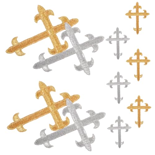 ARTSEWPLY 10 Stück Bügelmotive Kreuzform Kleidung Aufbügler Flicken Aufbügeln Reparatur Patches für Jacken Hüte DIY Dekoration Flexible Stoffapplikationen für Kleidung Taschen Rucksäcke von ARTSEWPLY
