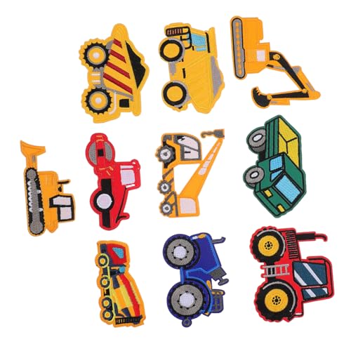 ARTSEWPLY 10 Stück Feuerwehr Auto Aufnäher zum Aufnähen Dekorative Stickerei Patches für Kinderkleidung DIY Bunte Textilapplikationen zum Verschönern von Kleidern Taschen Hüten und Mehr von ARTSEWPLY