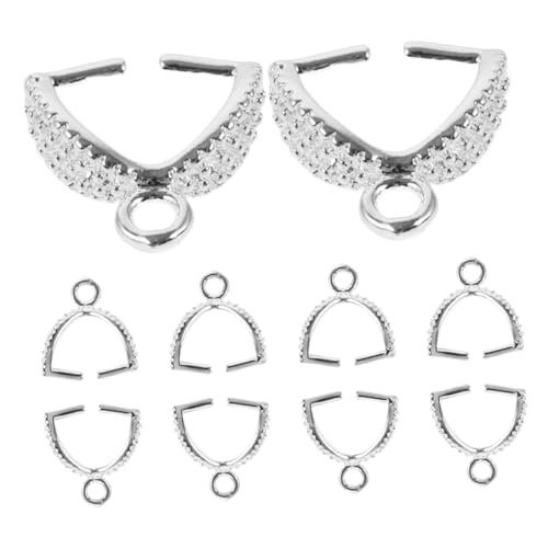 ARTSEWPLY 10 Stück Gegossener Kupferschmuck Charms Anhänger Charm-halter Quetschclip Bügelverschluss Anhängerverbinder Für Halskette Anhängerklemmen Kaution Halskette Klemmclip Silver von ARTSEWPLY
