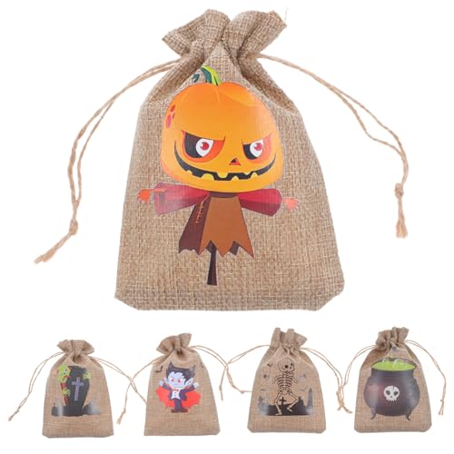 ARTSEWPLY 10 Stück Halloween Geschenktüten aus Baumwoll Leinen Wiederverwendbare Robuste Sackleinen Beutel mit Kordelzug Kleine Süßigkeiten und Snacktaschen mit Festlichen Halloween Motiven ARTSEWPLY 10 Stück Halloween Geschenktüten aus Baumwoll Leinen Wiederverwendbare Robuste Sackleinen Beutel mit Kordelzug Kleine Süßigkeiten und Snacktaschen mit Festlichen Halloween Motiven von ARTSEWPLY