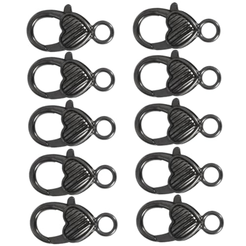 ARTSEWPLY 10 Stück Herzförmiger Lobster Claw Clasp Sicherem Legierungsmaterial Vintage Look für Taschen Armbänder und für DIY Schmuckgestaltung Schwarz von ARTSEWPLY