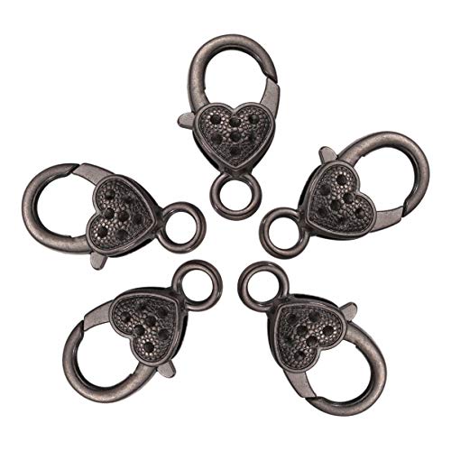 ARTSEWPLY 10 Stück Herzförmiger Lobster Claw Clasp Teiliges Klassischer Verschluss für Taschen DIY Schmuck Armbänder und für Kreative Projekte Gun von ARTSEWPLY