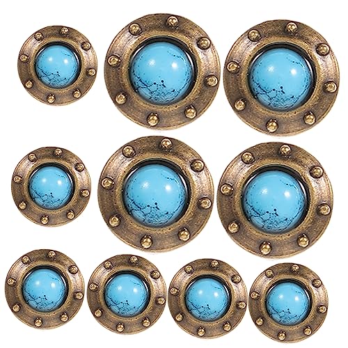 ARTSEWPLY 10 Stück Retro Leder Conchos Antike Schraubknöpfe für DIY Dekoration Türkisfarbene Design Schnallen für Lederhandwerk Elegantes Zubehör für Kreative Projekte von ARTSEWPLY