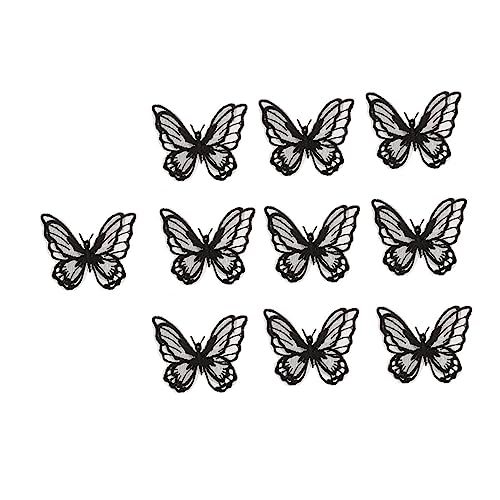 ARTSEWPLY 10 Stück Teiliges Bestickte Schmetterling Applikationen aus Doppellagigem Organza Schwarze Stickerei Patches zum Aufnähen und Dekorieren von Hochzeitskleidern und DIY Kleidung ARTSEWPLY 10 Stück Teiliges Bestickte Schmetterling Applikationen aus Doppellagigem Organza Schwarze Stickerei Patches zum Aufnähen und Dekorieren von Hochzeitskleidern und DIY Kleidung von ARTSEWPLY
