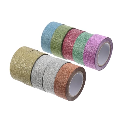 ARTSEWPLY 10 Stück Teiliges DIY Washi Tape mit Buntem Glitter Abreißbares Dekoratives Klebeband für Geschenkverpackung Scrapbooking Basteln und Büroetiketten Handlich und Vielseitig ARTSEWPLY 10 Stück Teiliges DIY Washi Tape mit Buntem Glitter Abreißbares Dekoratives Klebeband für Geschenkverpackung Scrapbooking Basteln und Büroetiketten Handlich und Vielseitig von ARTSEWPLY