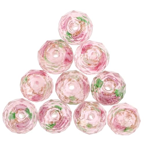 ARTSEWPLY 10 Stück Teiliges Glasperlen Rund Facettierte Japanische DIY Schmuckperlen Leichte Rosa Bastelperlen zum Auffädeln für Armbänder und Handarbeiten von ARTSEWPLY