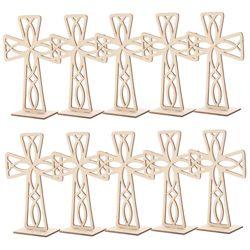ARTSEWPLY 10 Stück Teiliges Holz Kreuz Dekor DIY Bastelmaterial aus Holz Glatte Oberfläche mit Abgerundeten Kanten Dekoratives Kreuz Ornament für Party Fotorequisiten Handgefertigte Holzdeko ARTSEWPLY 10 Stück Teiliges Holz Kreuz Dekor DIY Bastelmaterial aus Holz Glatte Oberfläche mit Abgerundeten Kanten Dekoratives Kreuz Ornament für Party Fotorequisiten Handgefertigte Holzdeko von ARTSEWPLY