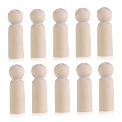 ARTSEWPLY 10 Stück Teiliges Holzfiguren zum Bemalen DIY Brautpaar Figuren als Hochzeitstorten Deko Blanke Holzmenschen für Individuelle Gestaltung Handgefertigte Holz Peg Dolls Hochzeit und von ARTSEWPLY