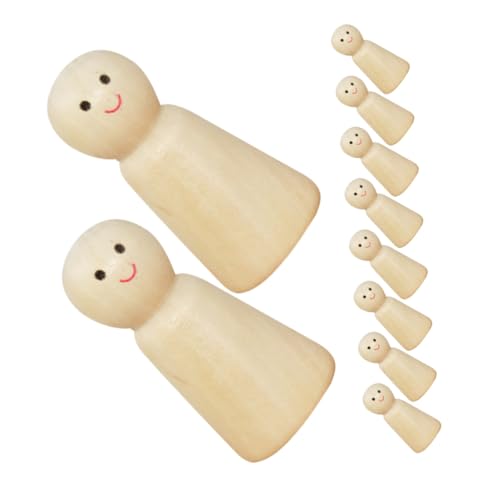 ARTSEWPLY 10 Stück Teiliges Holzfiguren zum Bemalen DIY Holz peg Dolls für kreative Projekte Blanko Holzpuppen für Geburtstagsfeiern Kunstprojekte Individuelle Wohnkultur und von ARTSEWPLY