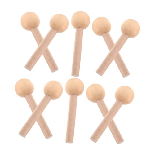 ARTSEWPLY 10 Stück Teiliges Holzrundstäbe mit Glatter Oberfläche Sicherer Kugelgriff Vielseitig für Diy Projekte Holzwandtafel Zubehör Buche Durchmesser von ARTSEWPLY