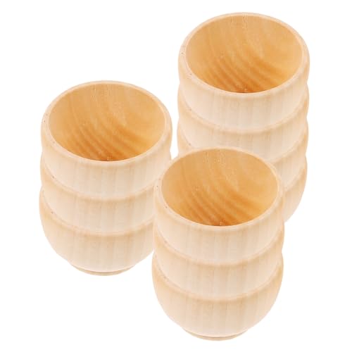 ARTSEWPLY 10 Stück Teiliges Kleine Holzschalen aus Naturbelassenem Holz Unbemalt und Glatt Geschliffen für DIY Bastelprojekte Kinderbasteln Individuelle Bemalung und Kreative Dekoration von ARTSEWPLY